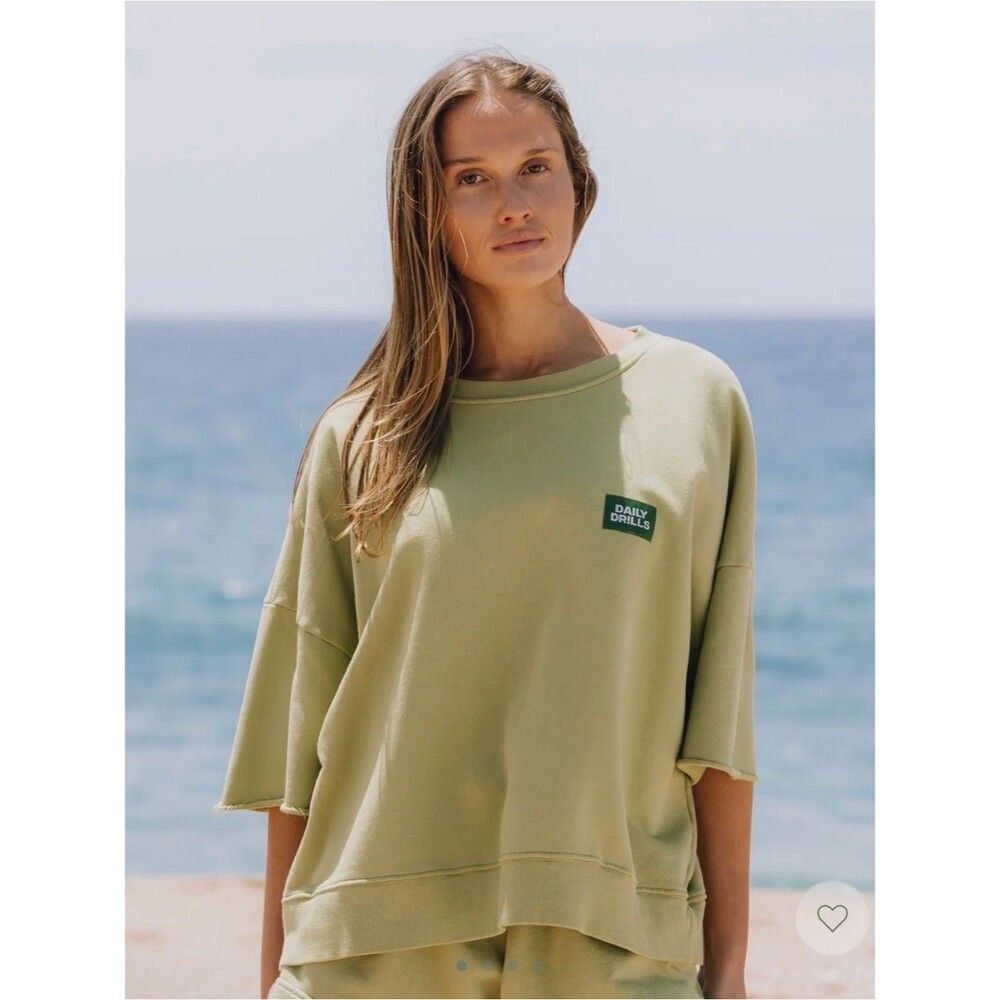 Daily Drills Matcha Patch Cropped Sleeve Crew XS/S